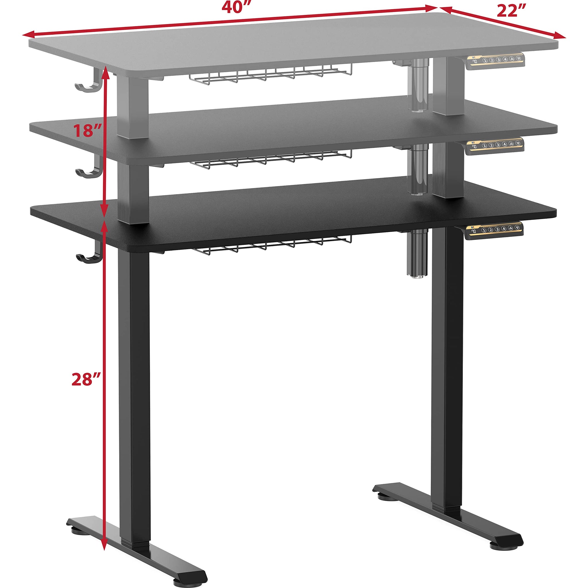 Electric Height Adjustable Desk with Cable Management