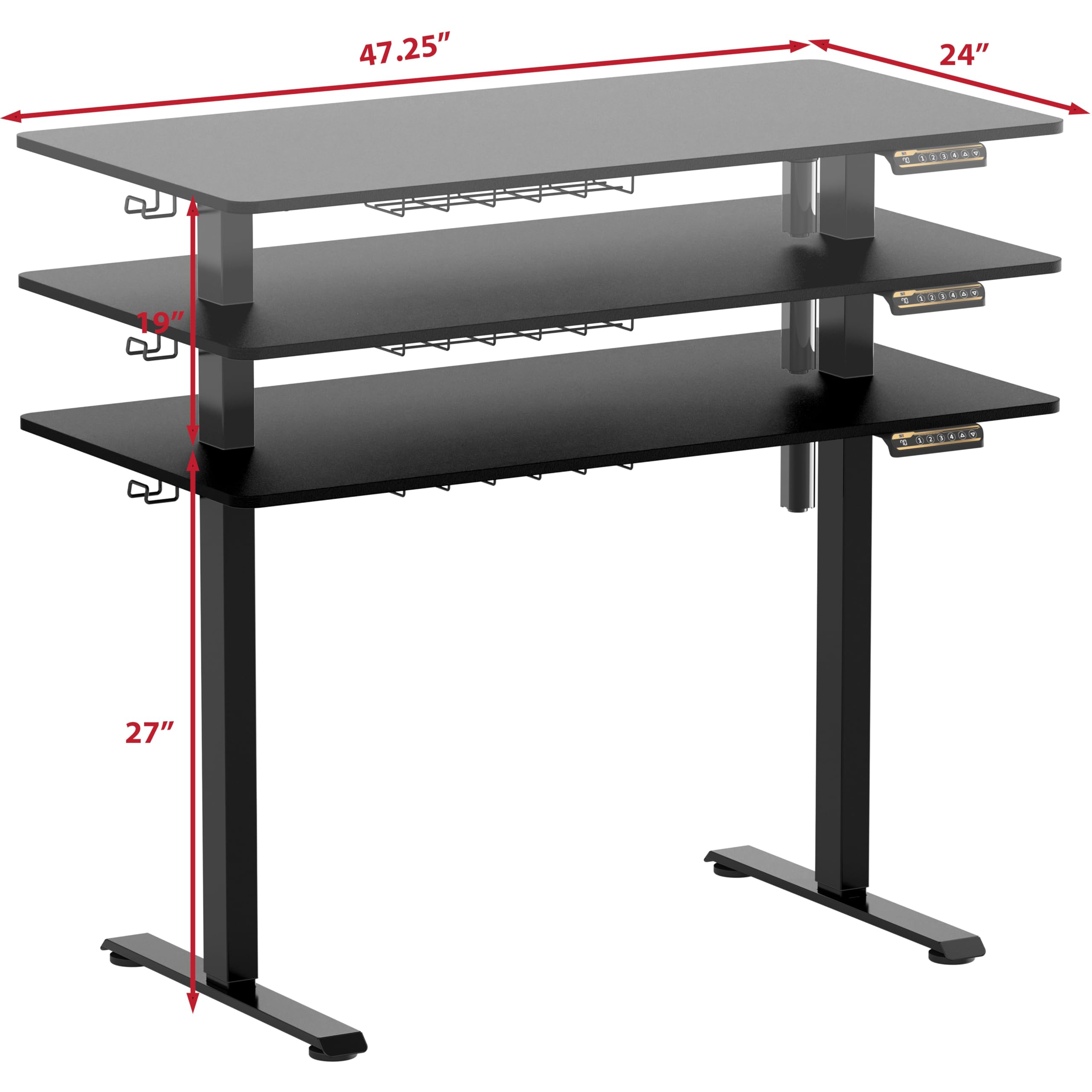 Electric Height Adjustable Desk with Cable Management