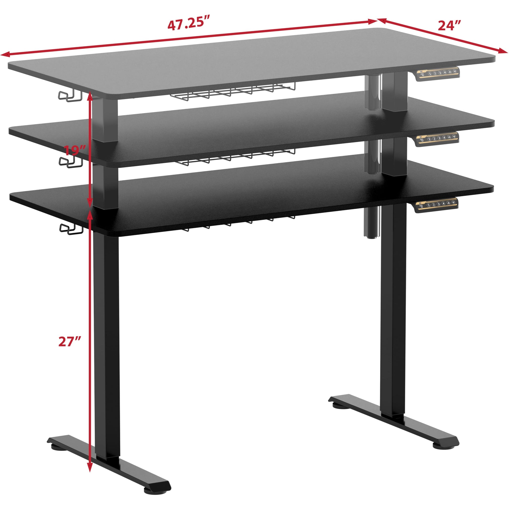 Electric Height Adjustable Desk with Cable Management