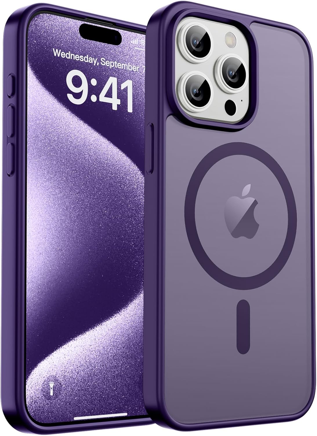 MagSafe Compatible iPhone 14 15 Case Matte Shockproof Anti Scratch Black