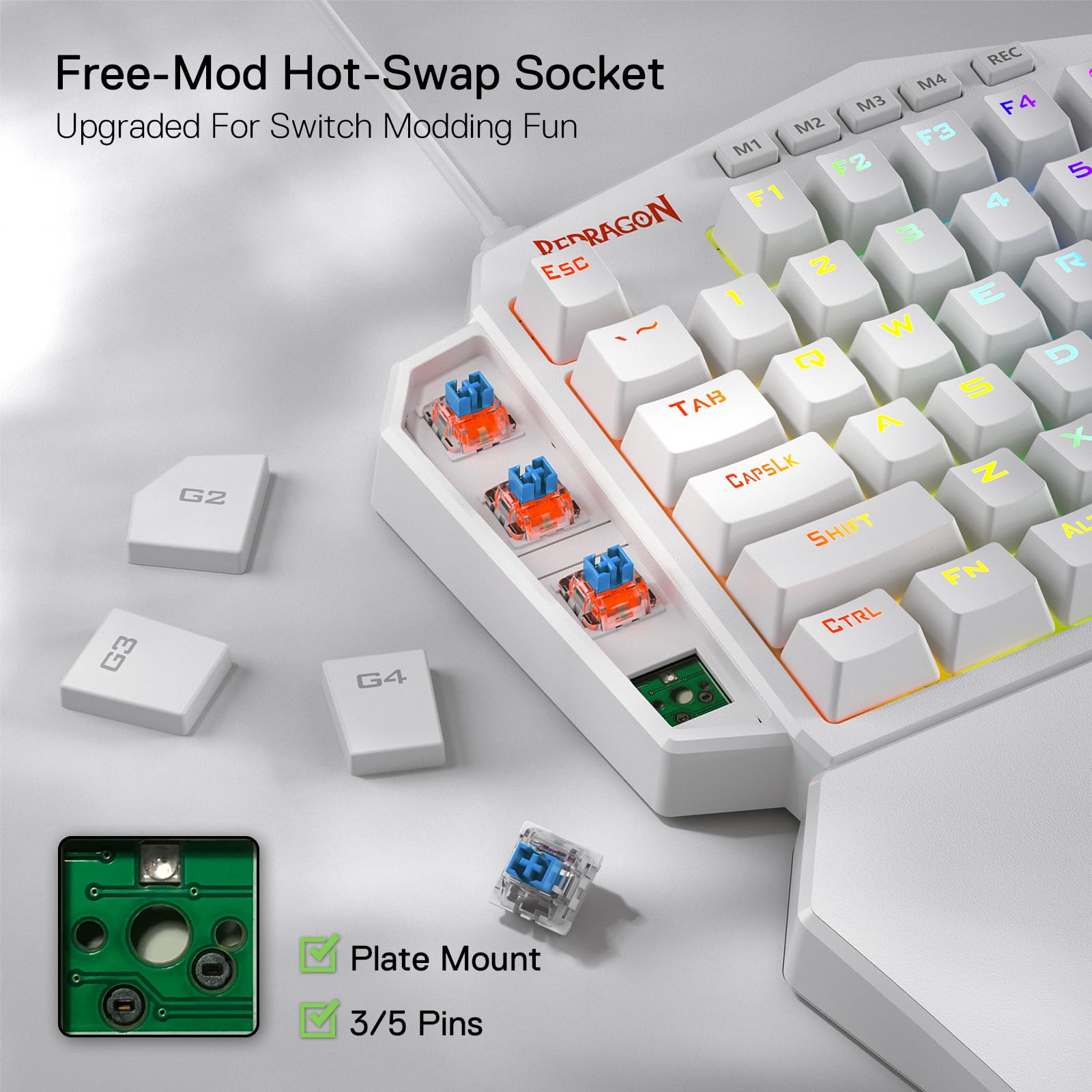 Redragon K585 DITI One Handed RGB Gaming Keyboard