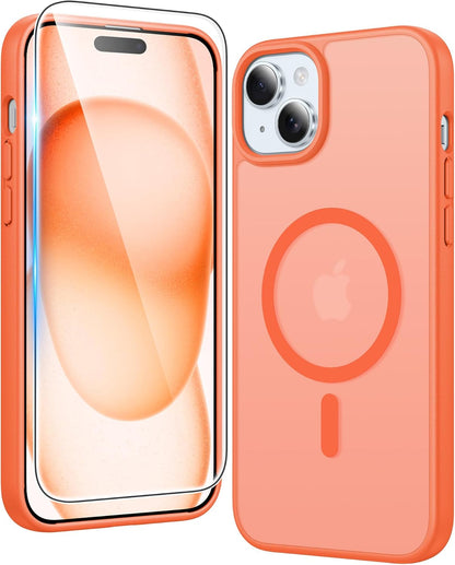 FNTCASE IPhone 16 Case Clear Magnetic MagSafe Screen Protector Drop Proof Rugged