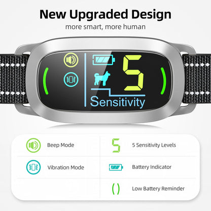 Rechargeable Dog Bark Collar with Adjustable Sensitivity Levels