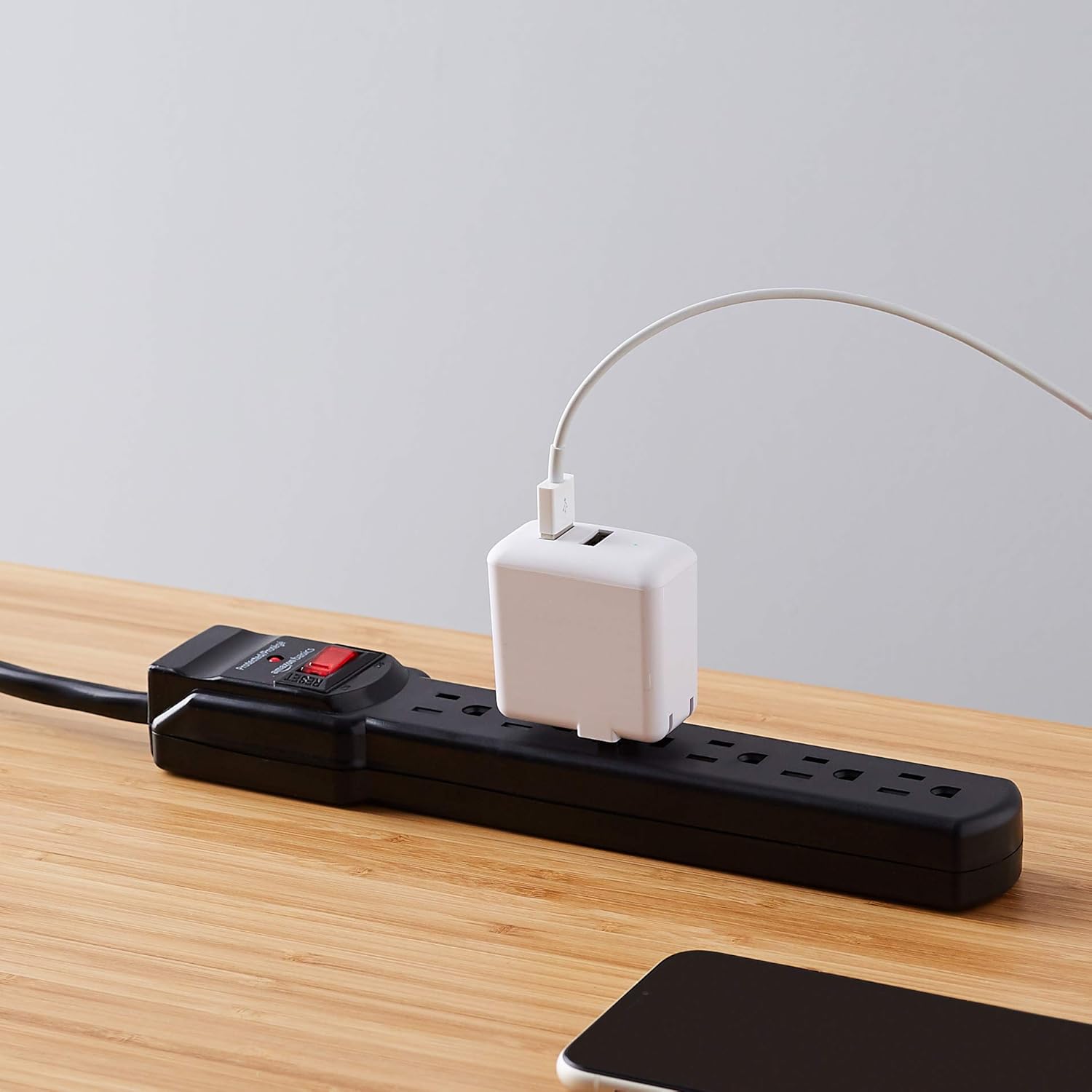 Amazon Basics Two Pack Surge Protector Power Strip 200J