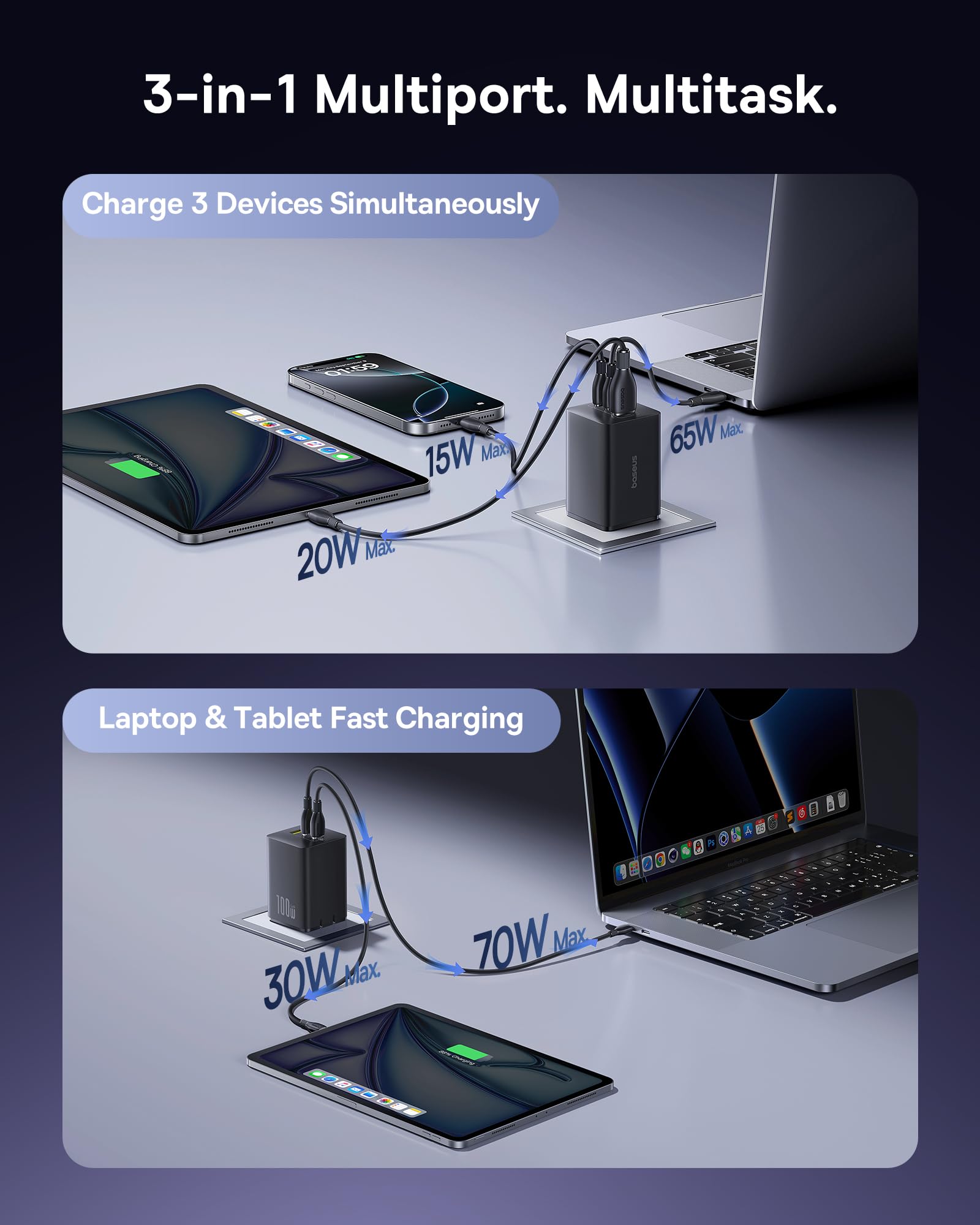 Baseus 100W USB C Charger Fast Power Adapter