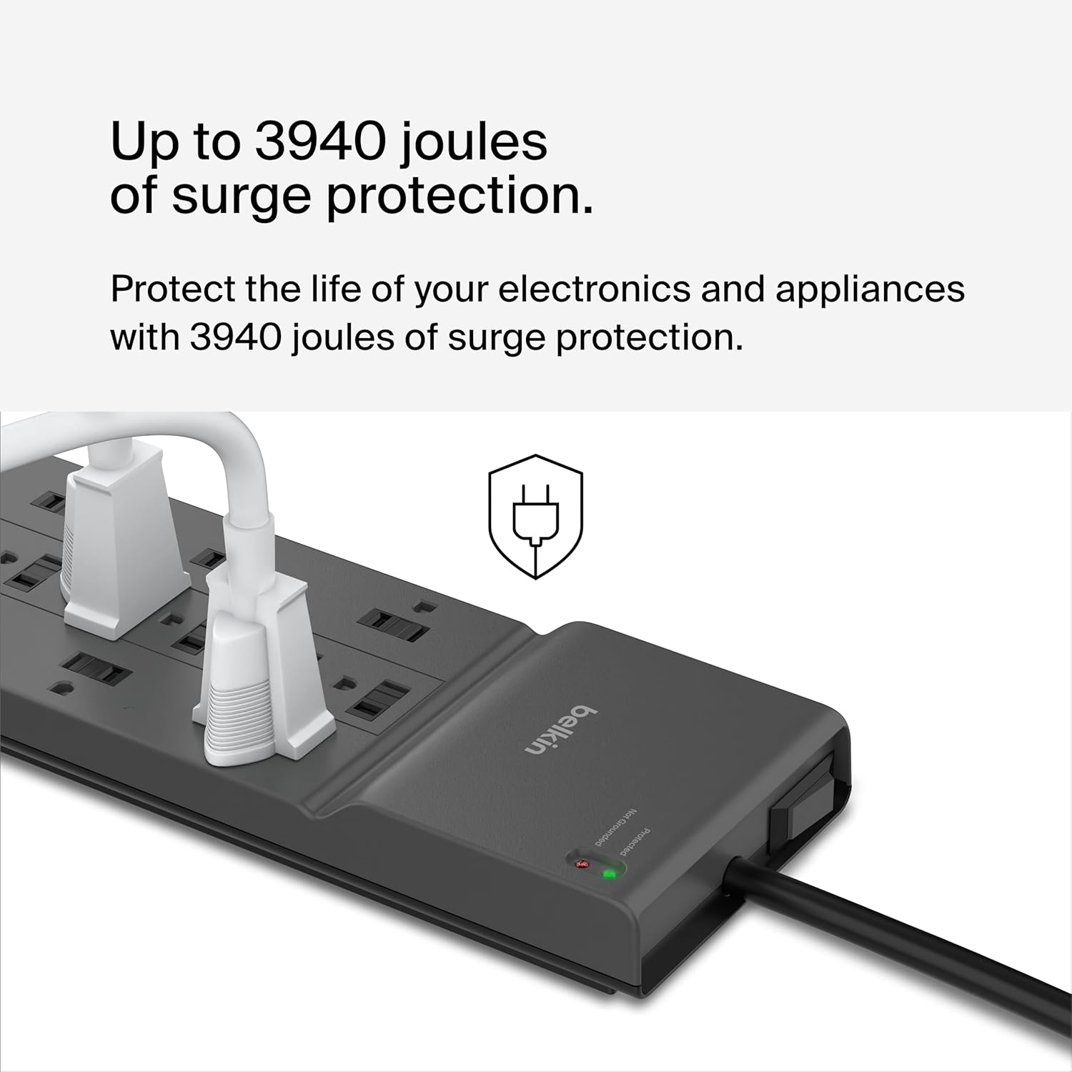 Belkin 12 Outlet Surge Protector Power Strip With 8ft Cable