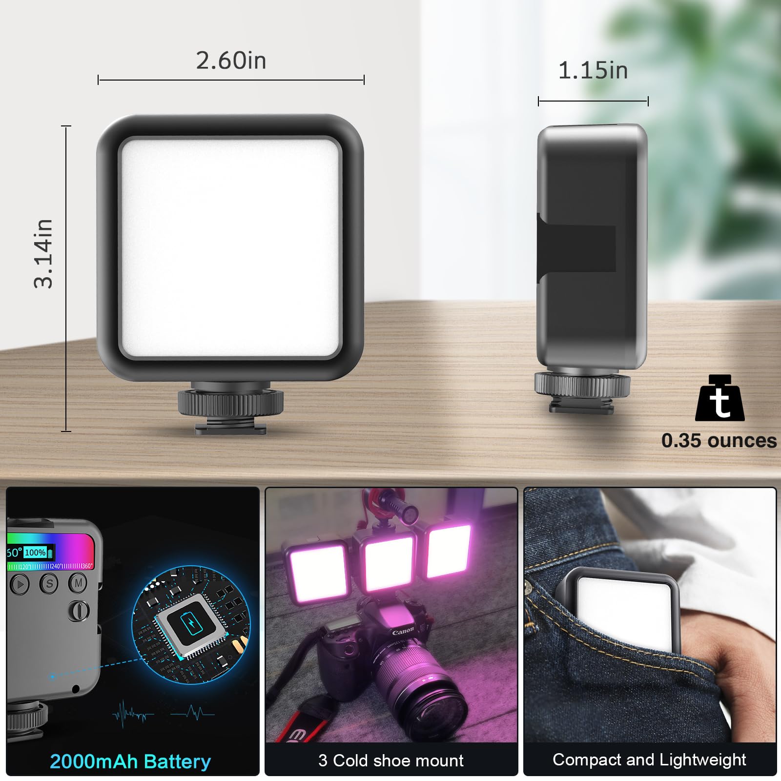 Magnetic RGB LED Video Light for Stunning Photography