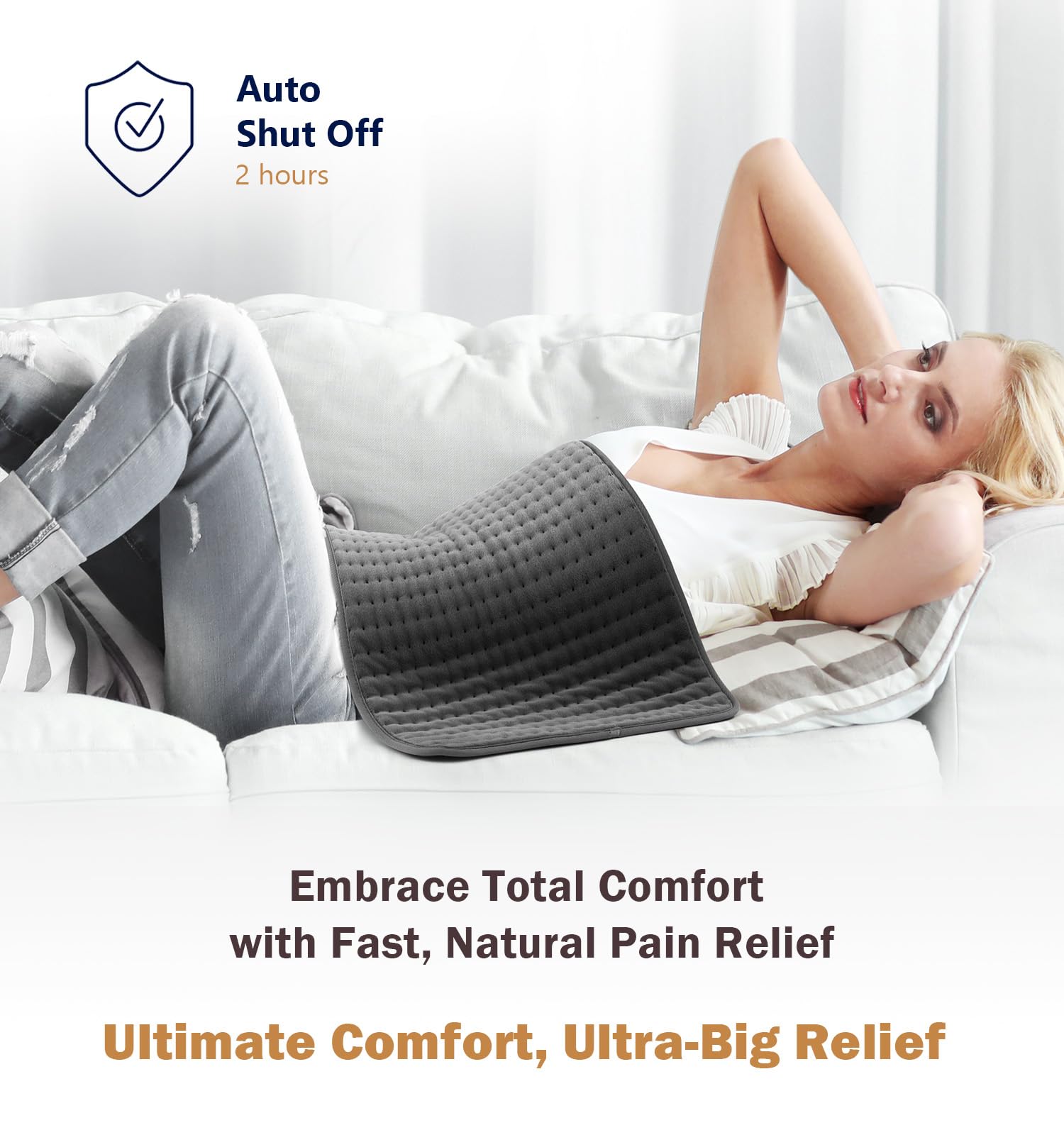 Electric Heating Pad for Back Pain Relief with Auto Off