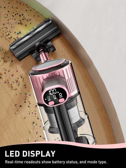 Cordless Vacuum Cleaner 8 In 1 LED Display Suction Pink