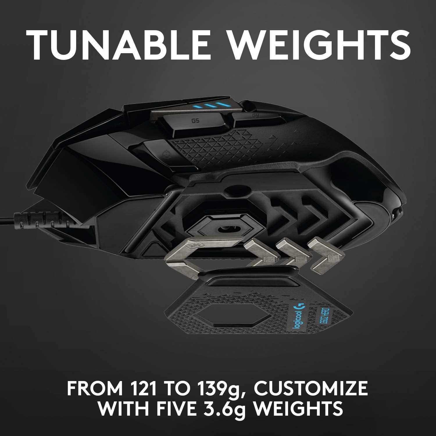 Logitech G502 HERO Wired Gaming Mouse with Adjustable Weights