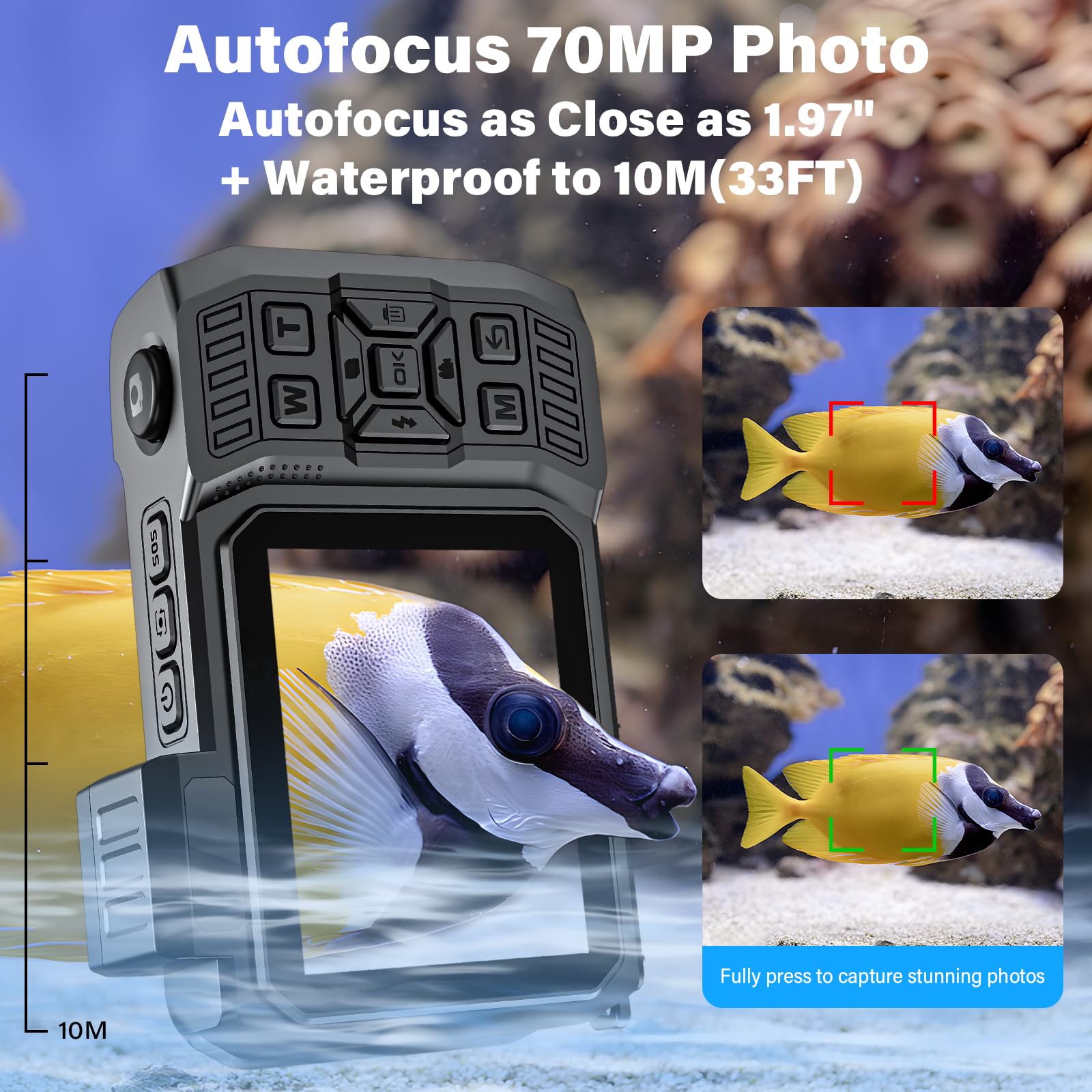 Rugged Waterproof 8K UHD Digital Camera for Snorkeling
