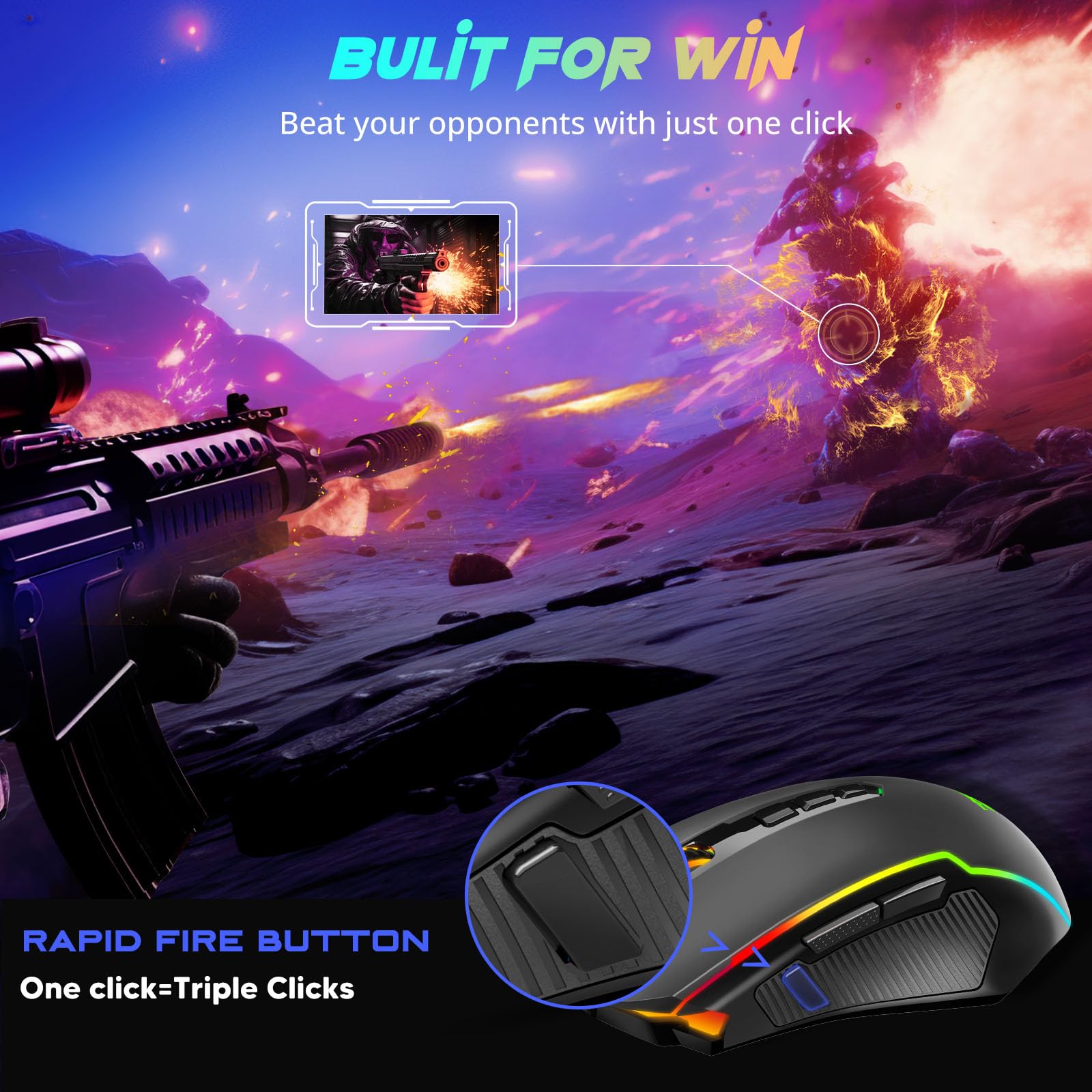 Redragon Wireless Gaming Mouse with 8000 DPI Performance