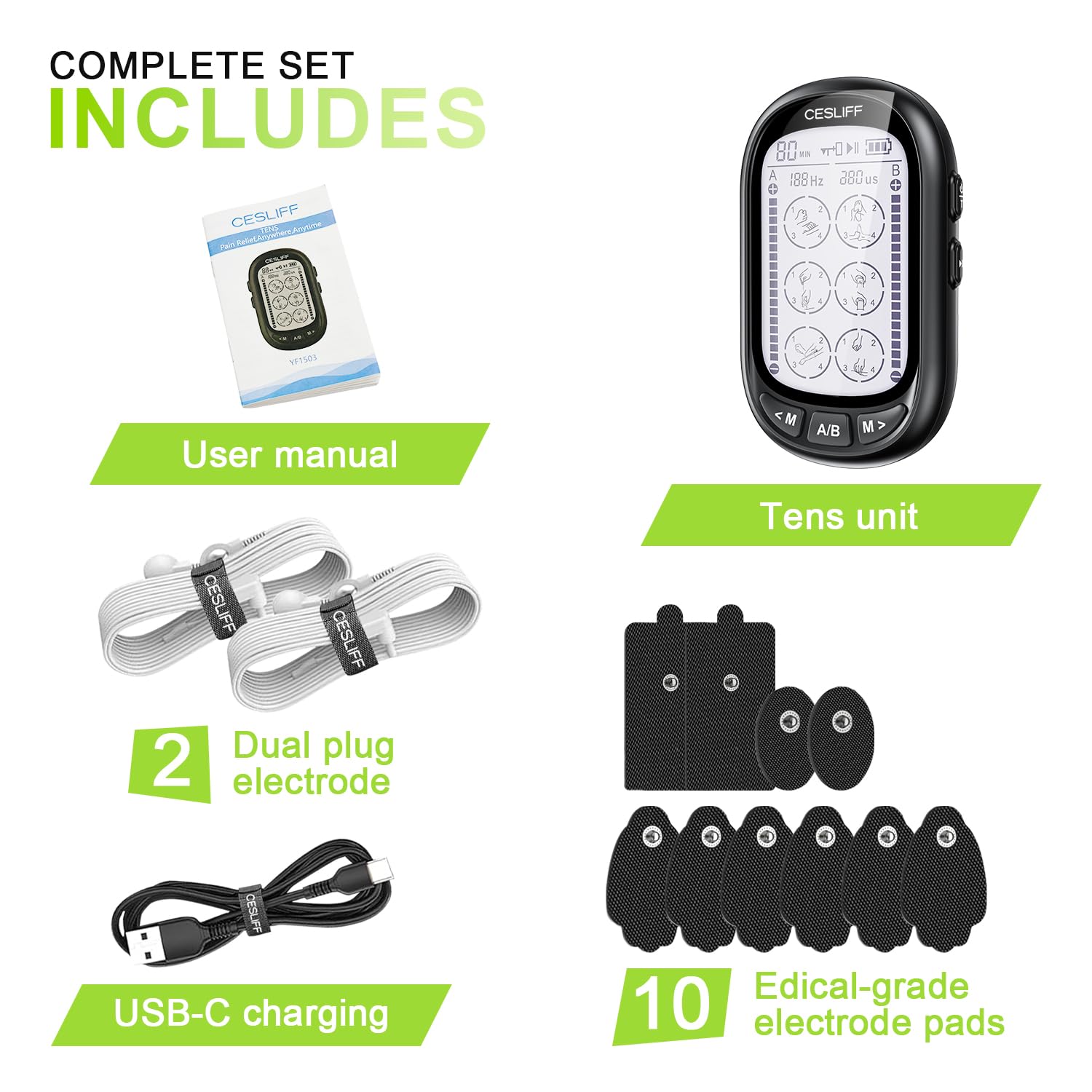 Dual Channel TENS EMS Unit for Pain Relief