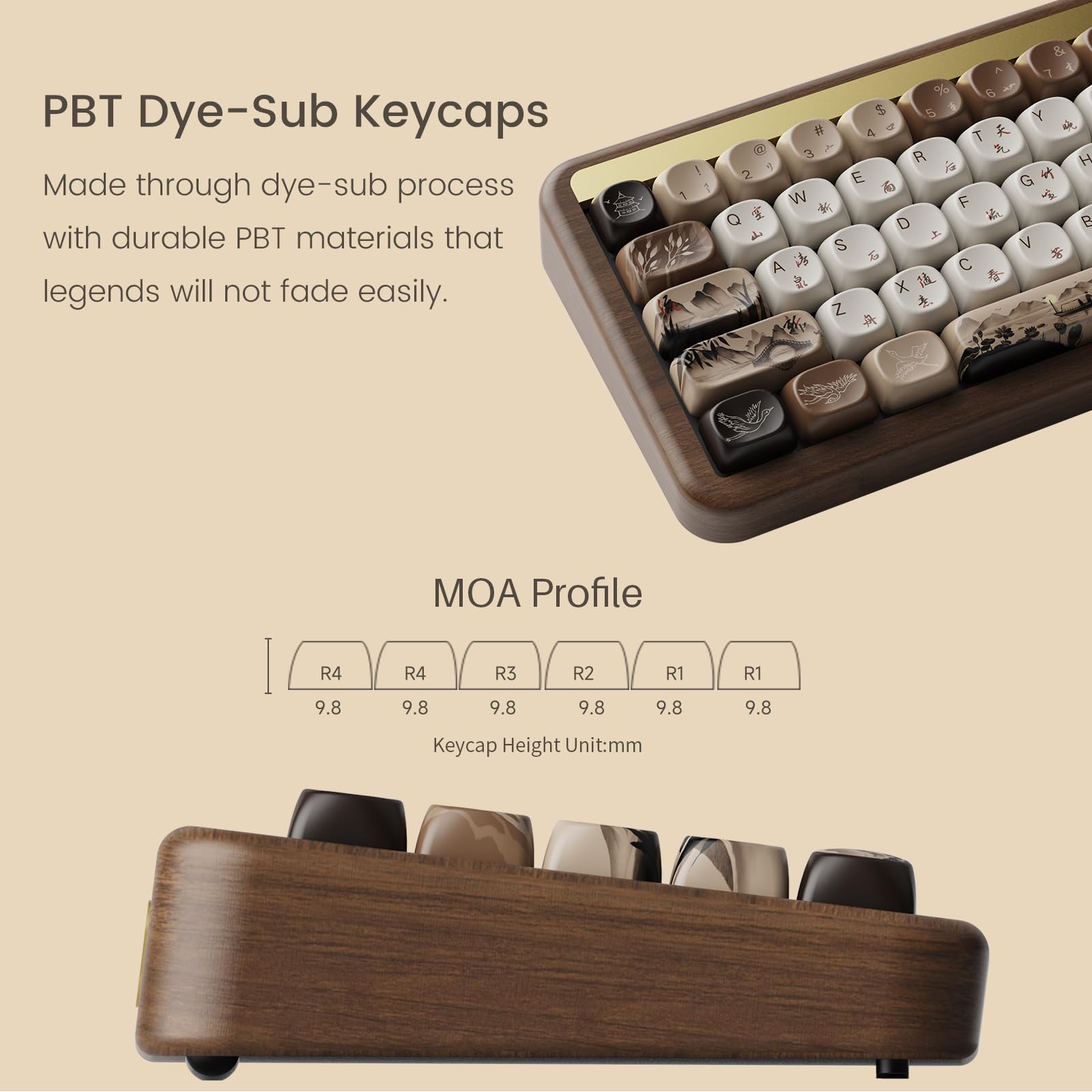 Akko Mechanical Gaming Keyboard With Walnut Case