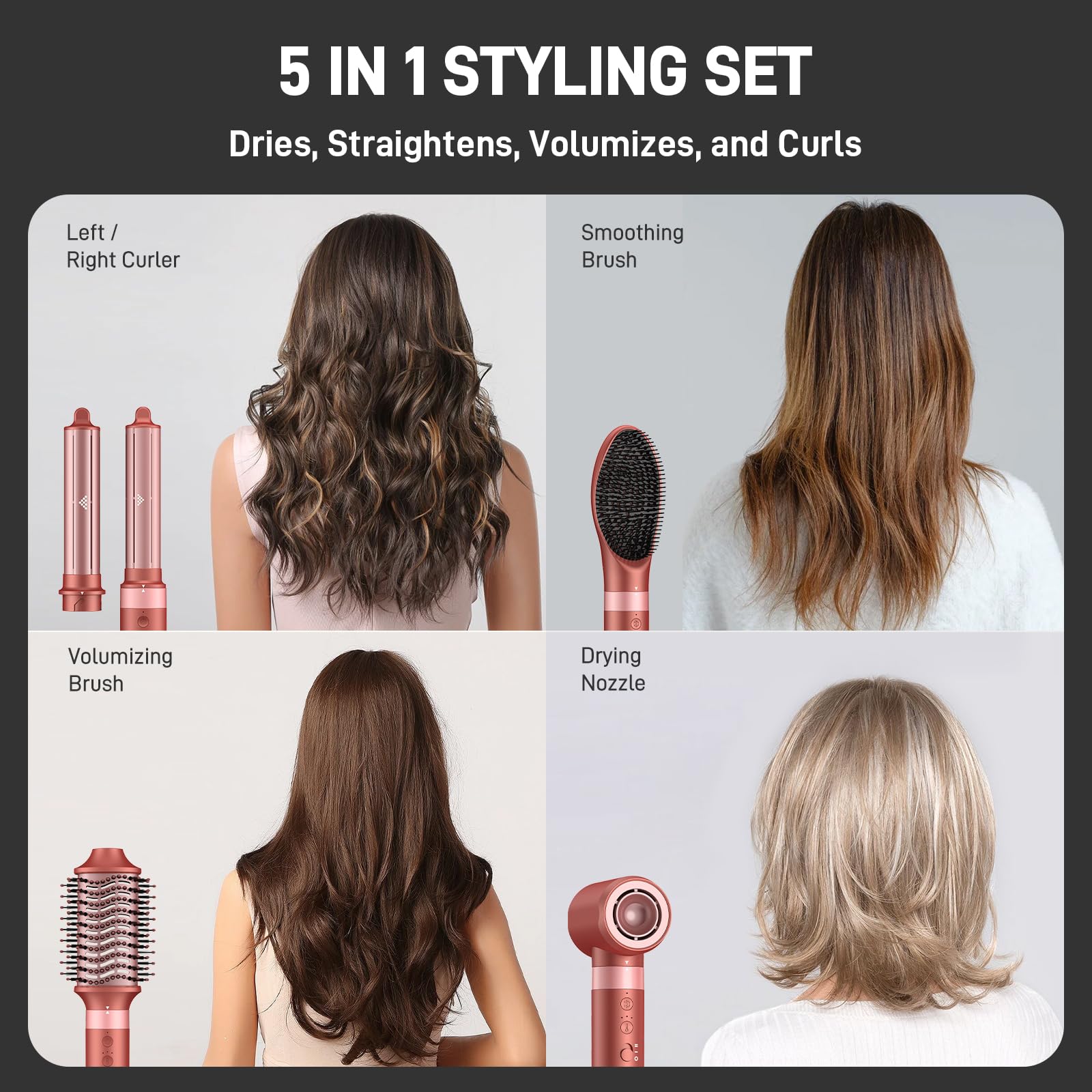 5 In 1 Hair Dryer Brush for Frizz Free Volume