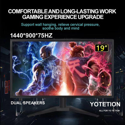 Yotetion 19 Inch Monitor 1440x900 75Hz HDMI VGA VESA 75mm