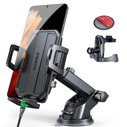 Upgraded 3 In 1 Car Phone Holder Mount Powerful Suction