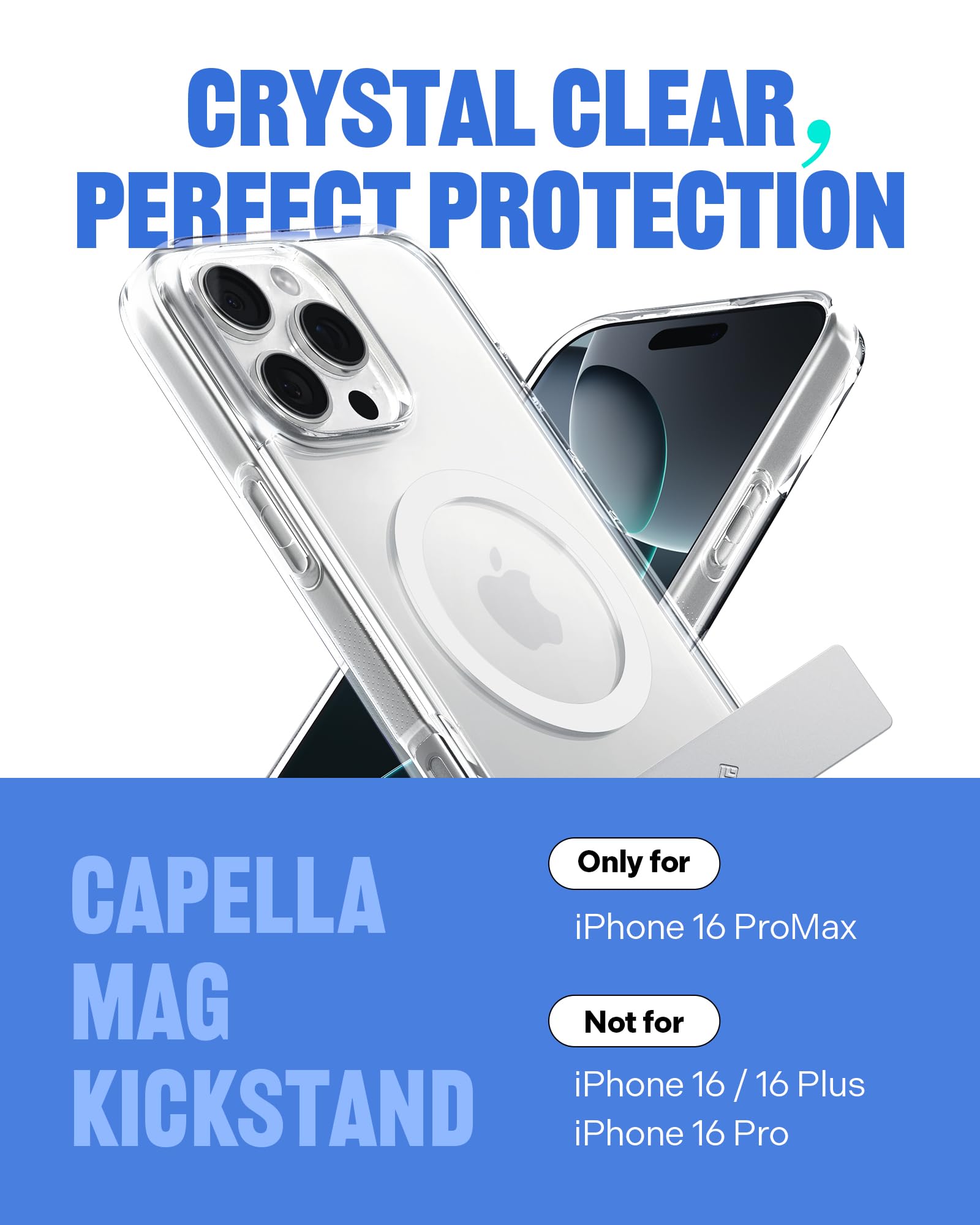 Ultra Clear Kickstand Case for iPhone 16 Pro Max