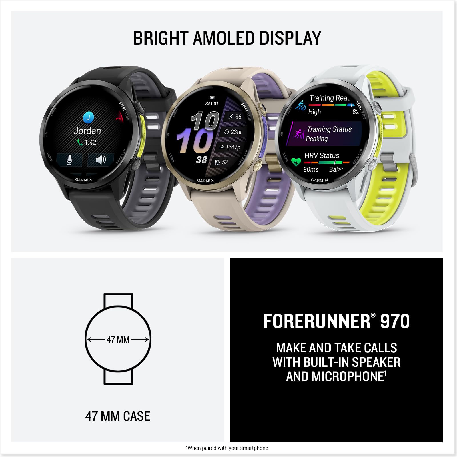 Garmin Forerunner 970 GPS Running and Triathlon Smartwatch
