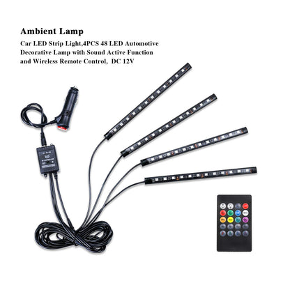 LivTee Smart Car LED Interior Lights USB Port App Control
