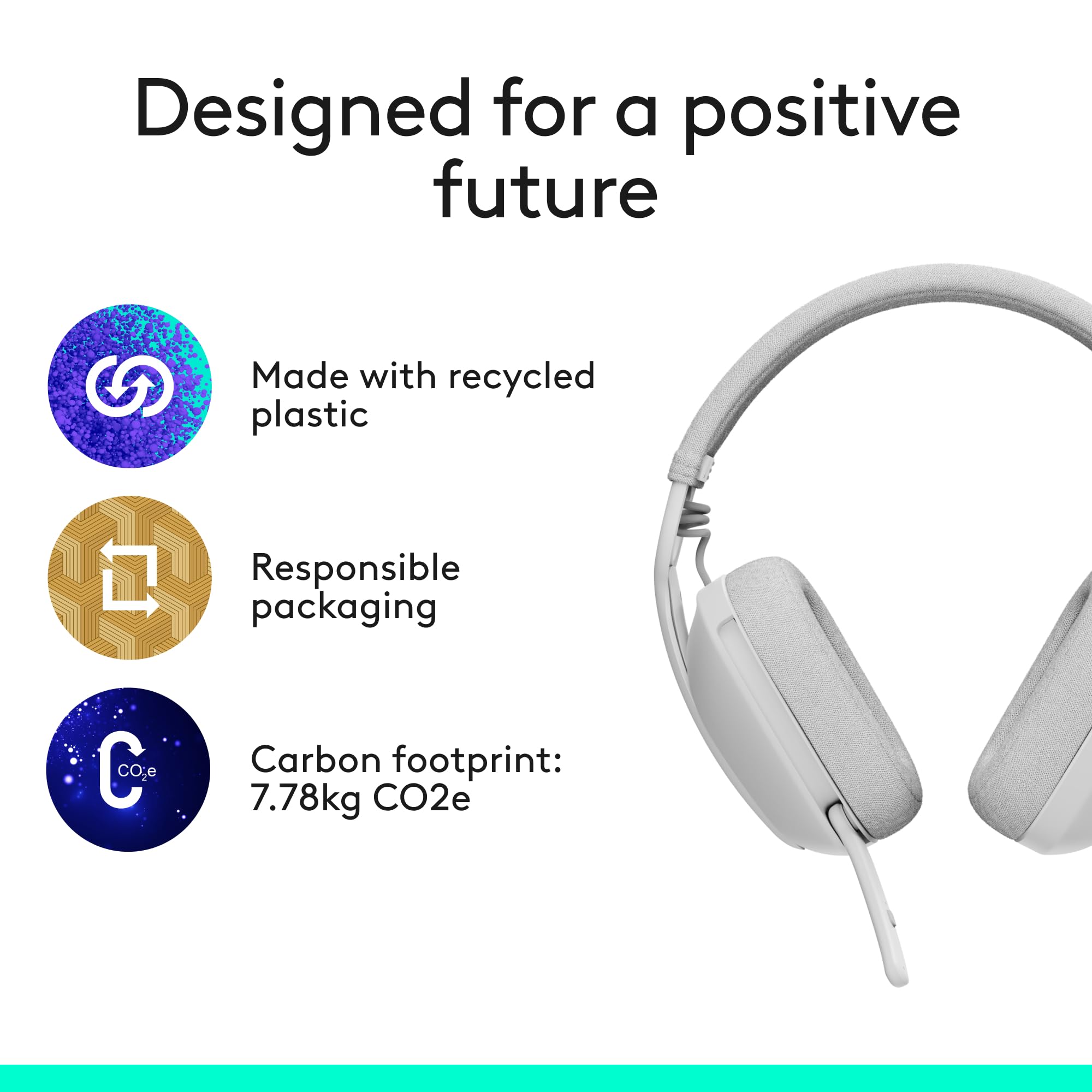 Logitech Zone Vibe 100 Wireless Headphones with Noise Canceling Microphone