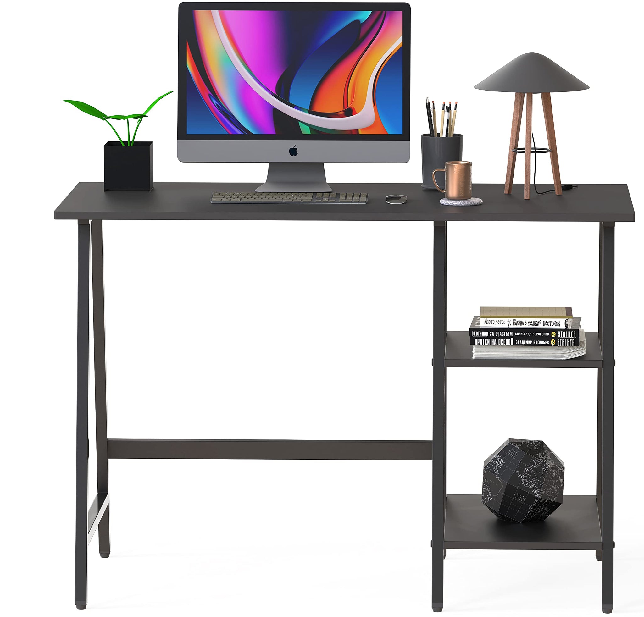 SHW 43 Inch Home Office Desk with Open Storage