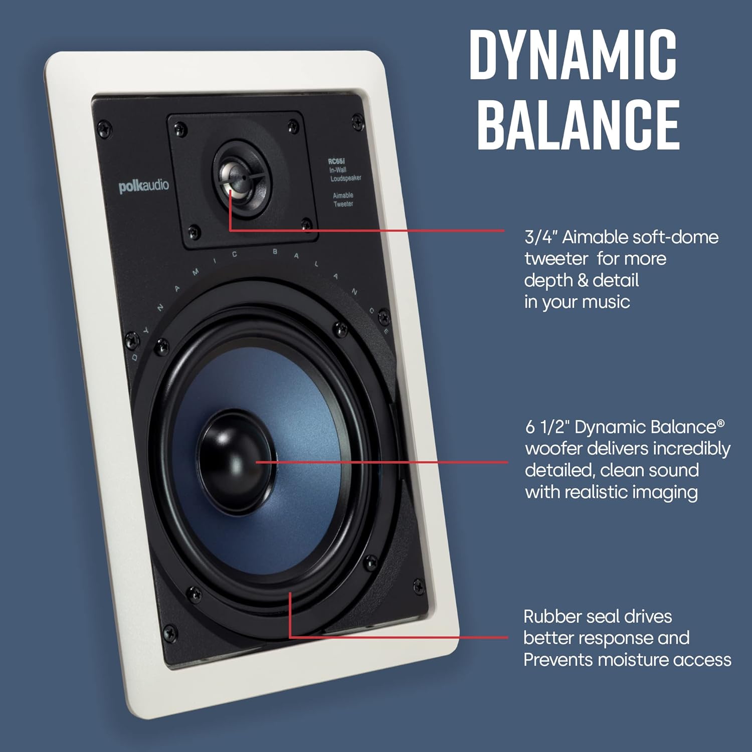 Polk Audio RC80i In Ceiling Speakers with Immersive Sound