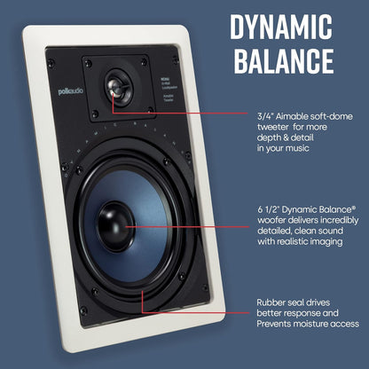 Polk Audio RC80i In Ceiling Speakers with Immersive Sound