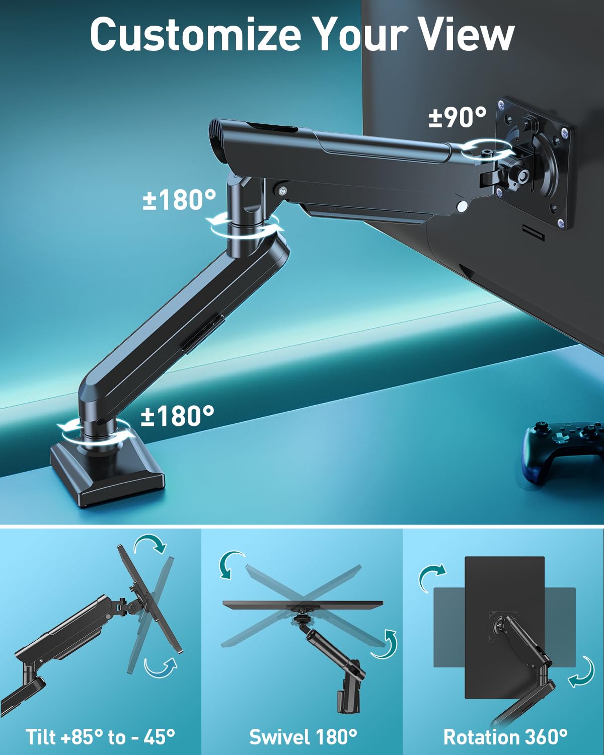 Freelift Pro Monitor Desk Mount 13-32 Inch Gas Spring Arm