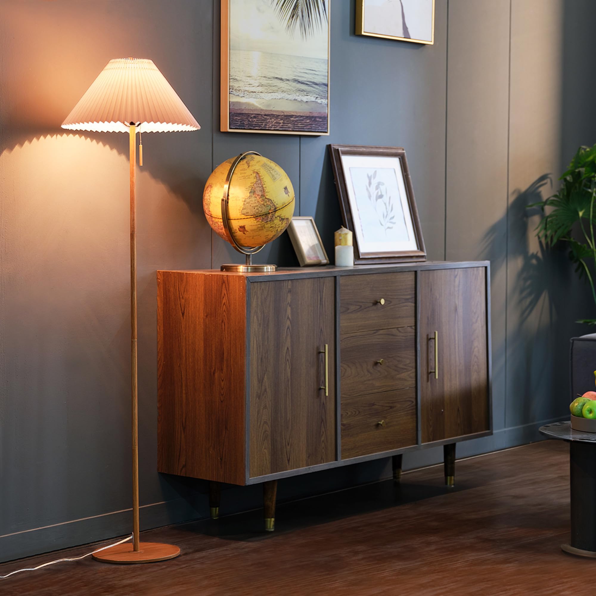 Modern 58 Inch Floor Lamp with Geometric Design