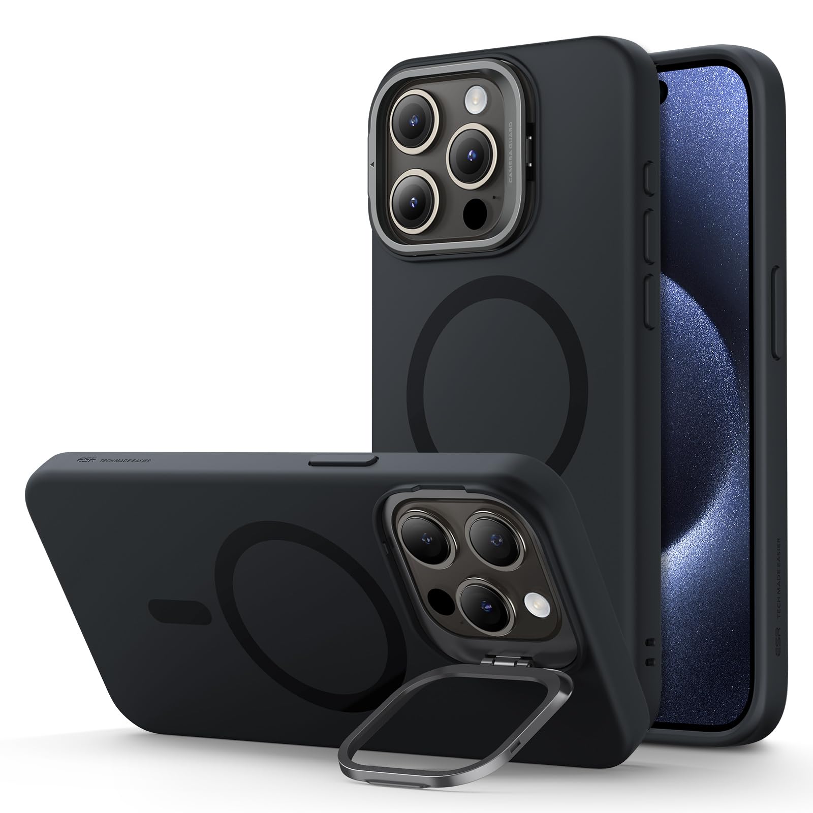 Military-Grade iPhone 16 Pro Max Case with Built-in Stand