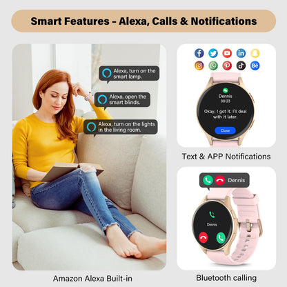 Smart Watch For Women With Alexa Health Tracking AMOLED