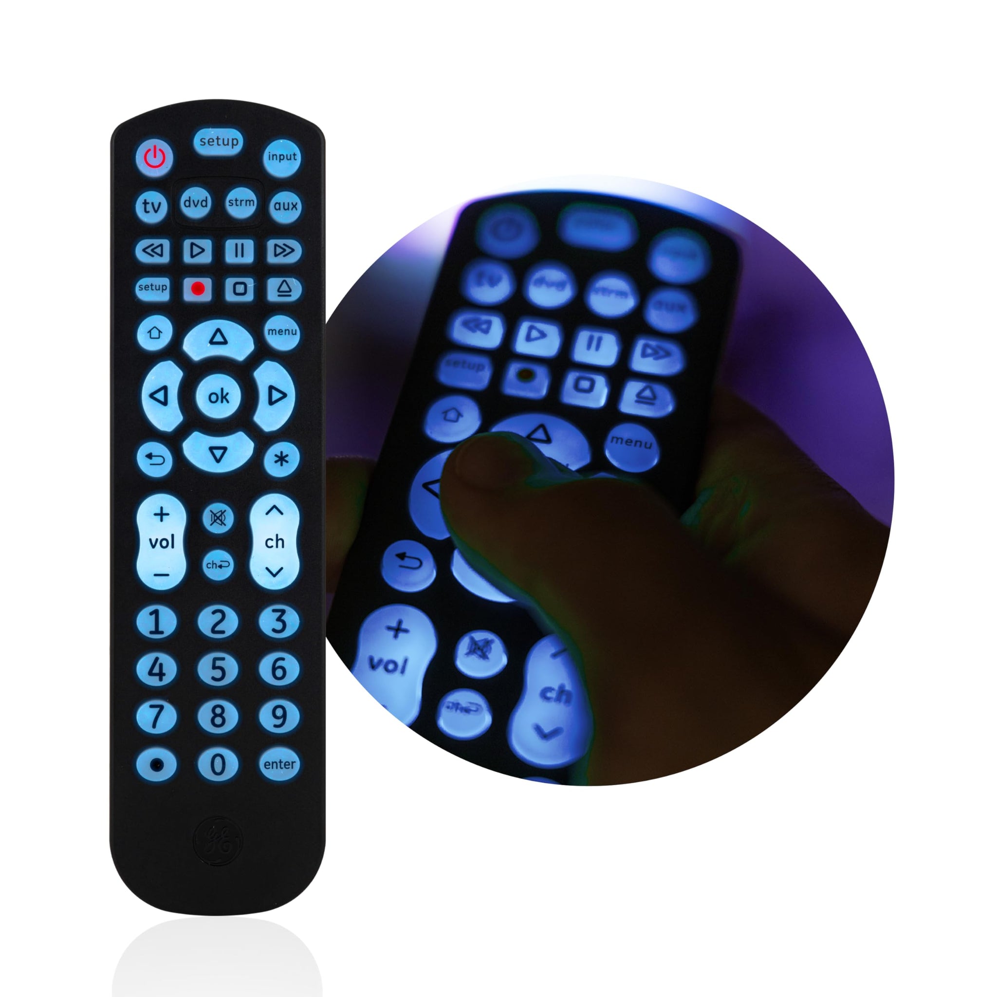 Universal Remote Control for 4 Devices in Black