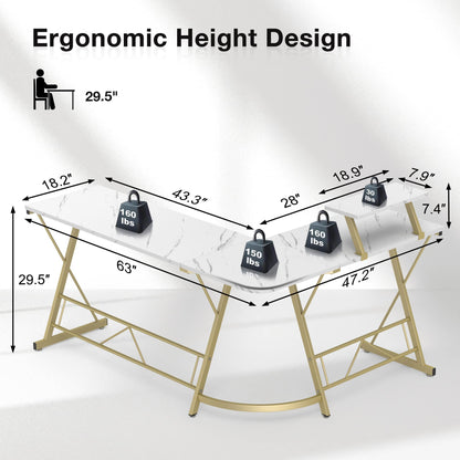 L Shaped Gaming Desk with Large Monitor Stand