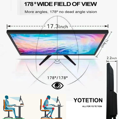 Yotetion 19 Inch Monitor 1440x900 75Hz HDMI VGA VESA 75mm
