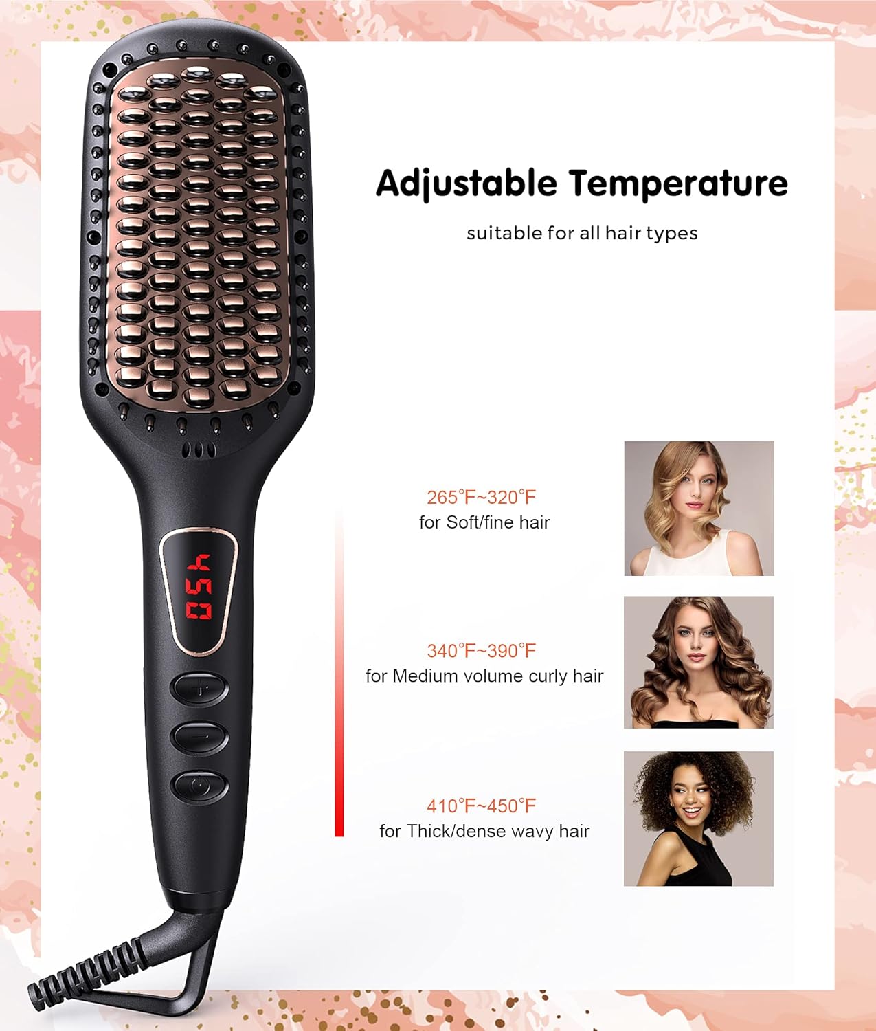 Megawise Pro Ceramic Ionic Hair Straightener Brush