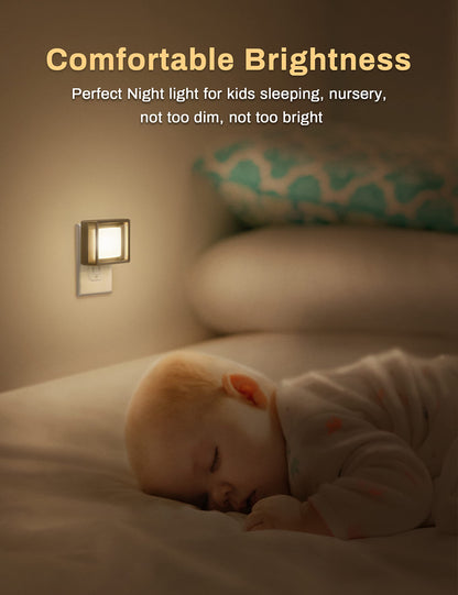 DORESshop LED Night Light 2 Pack Dusk to Dawn Dimmable