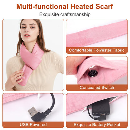 Heated Scarf for Women and Men Neck Warmer with Power Bank