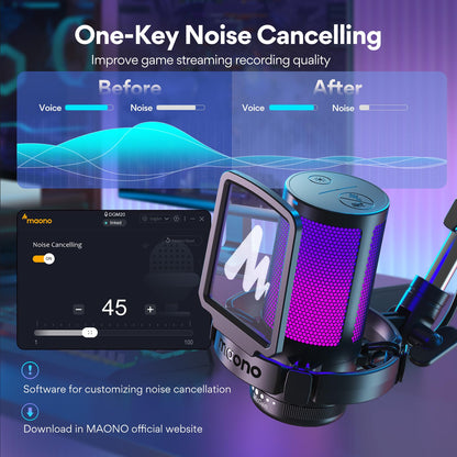 Maono Gaming USB Microphone DGM20S With Noise Cancellation