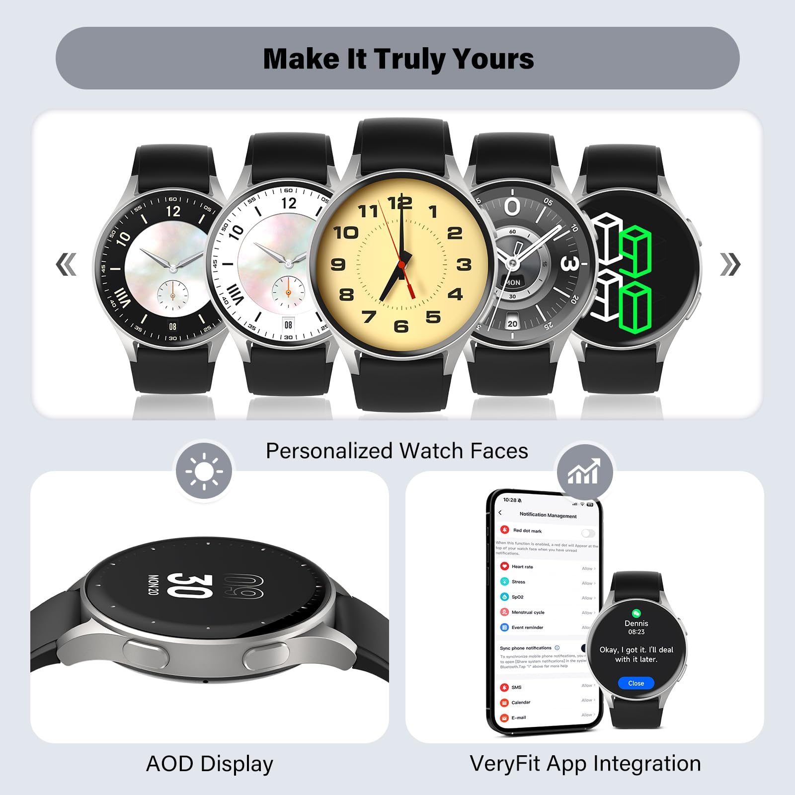 Smart Watch For Women With Alexa Health Tracking AMOLED