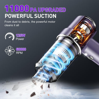 KMM Handheld Car Vacuum Cleaner 9000Pa 120W LED Light