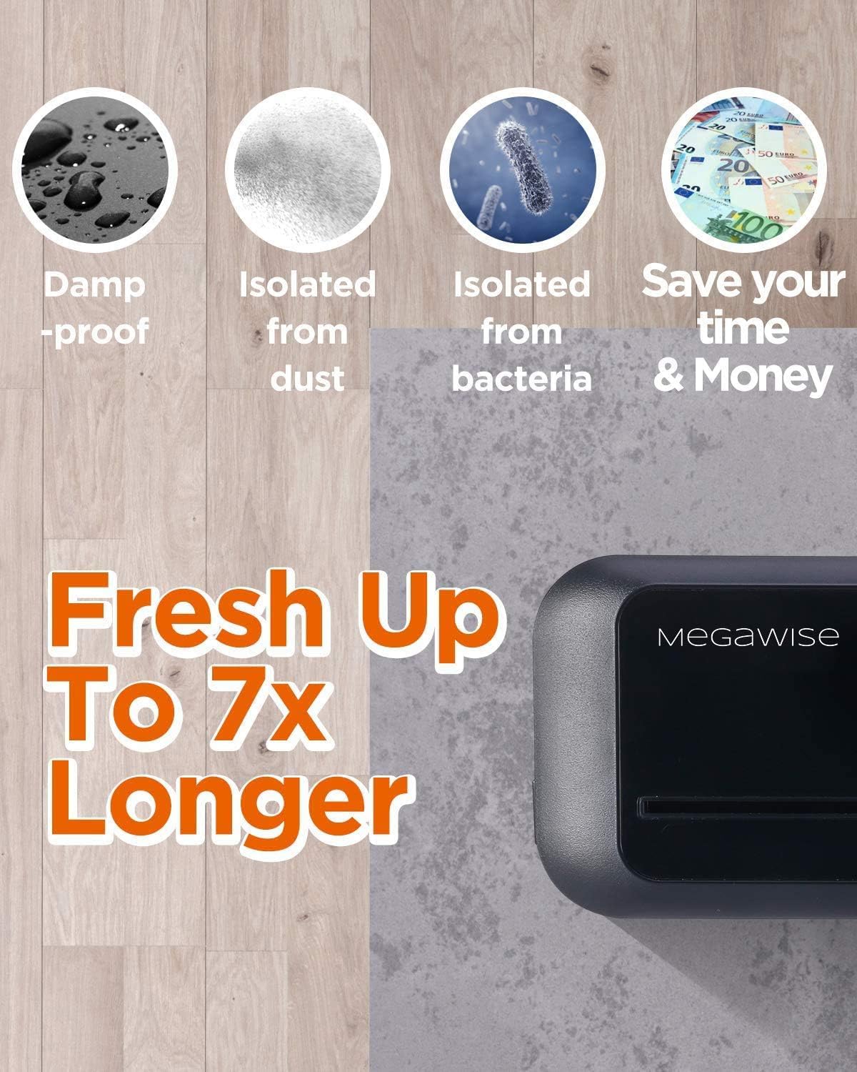 MegaWise Vacuum Sealer Machine With 80kPa Suction Power