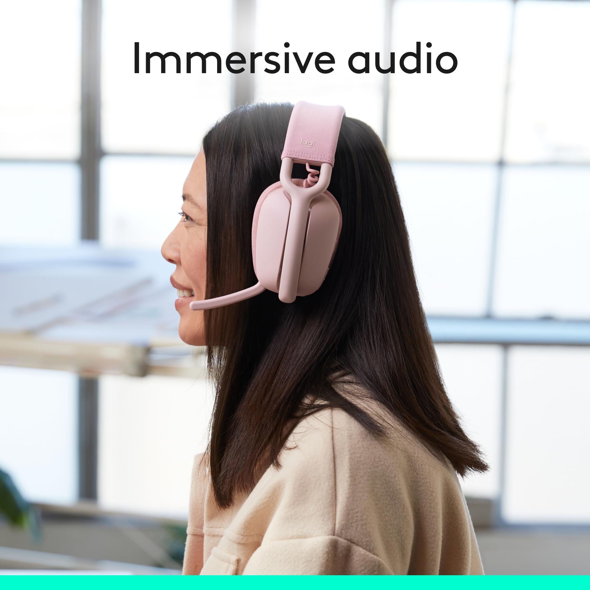 Logitech Zone Vibe 100 Wireless Headphones with Noise Canceling Microphone