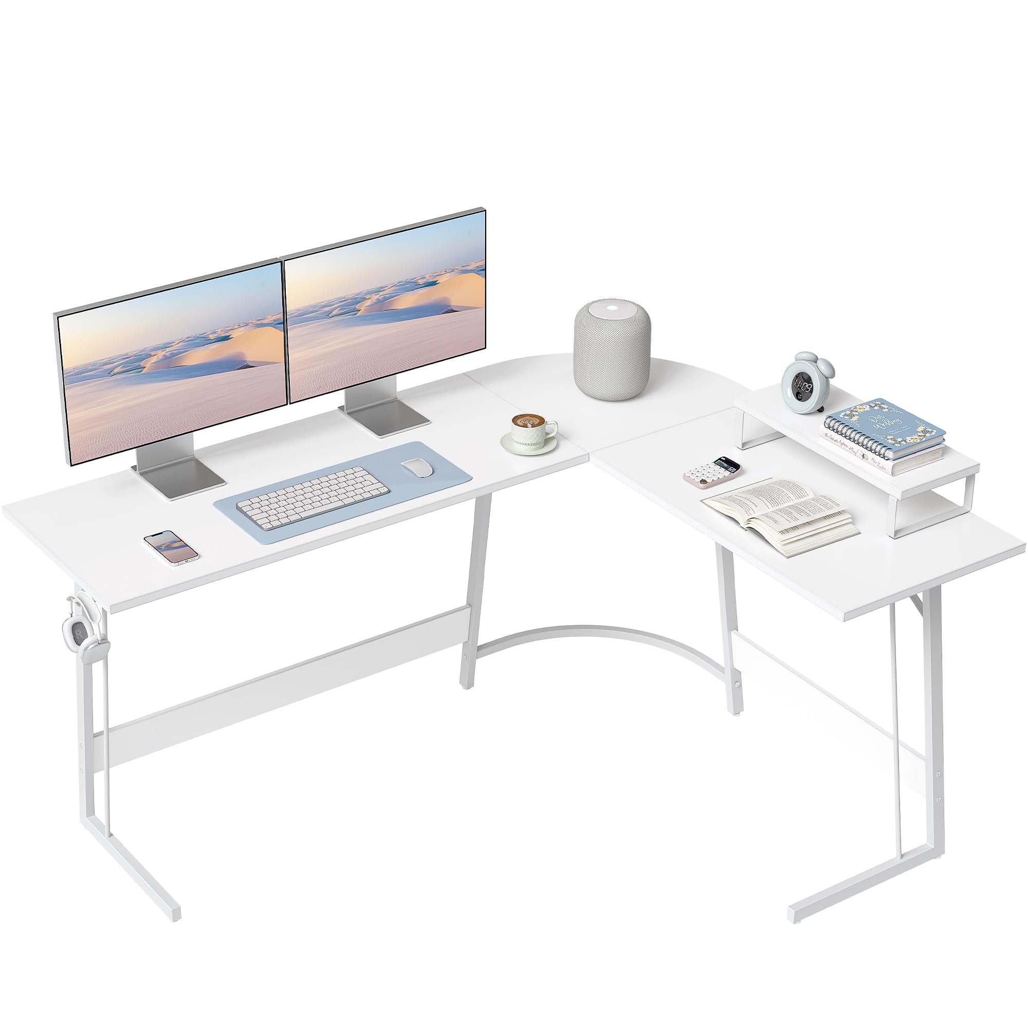 CubiCubi L Shaped Gaming Desk with Carbon Fiber Surface