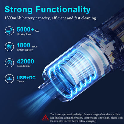 KMM Handheld Car Vacuum Cleaner 9000Pa 120W LED Light