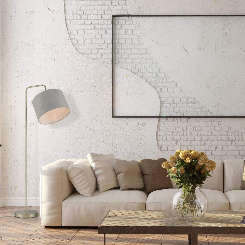 Brass Floor Lamp with White Shade for Modern Decor
