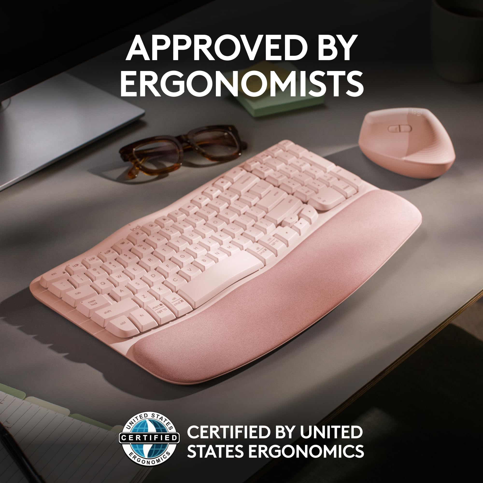 Logitech Wave Keys Wireless Ergonomic Keyboard for Comfort
