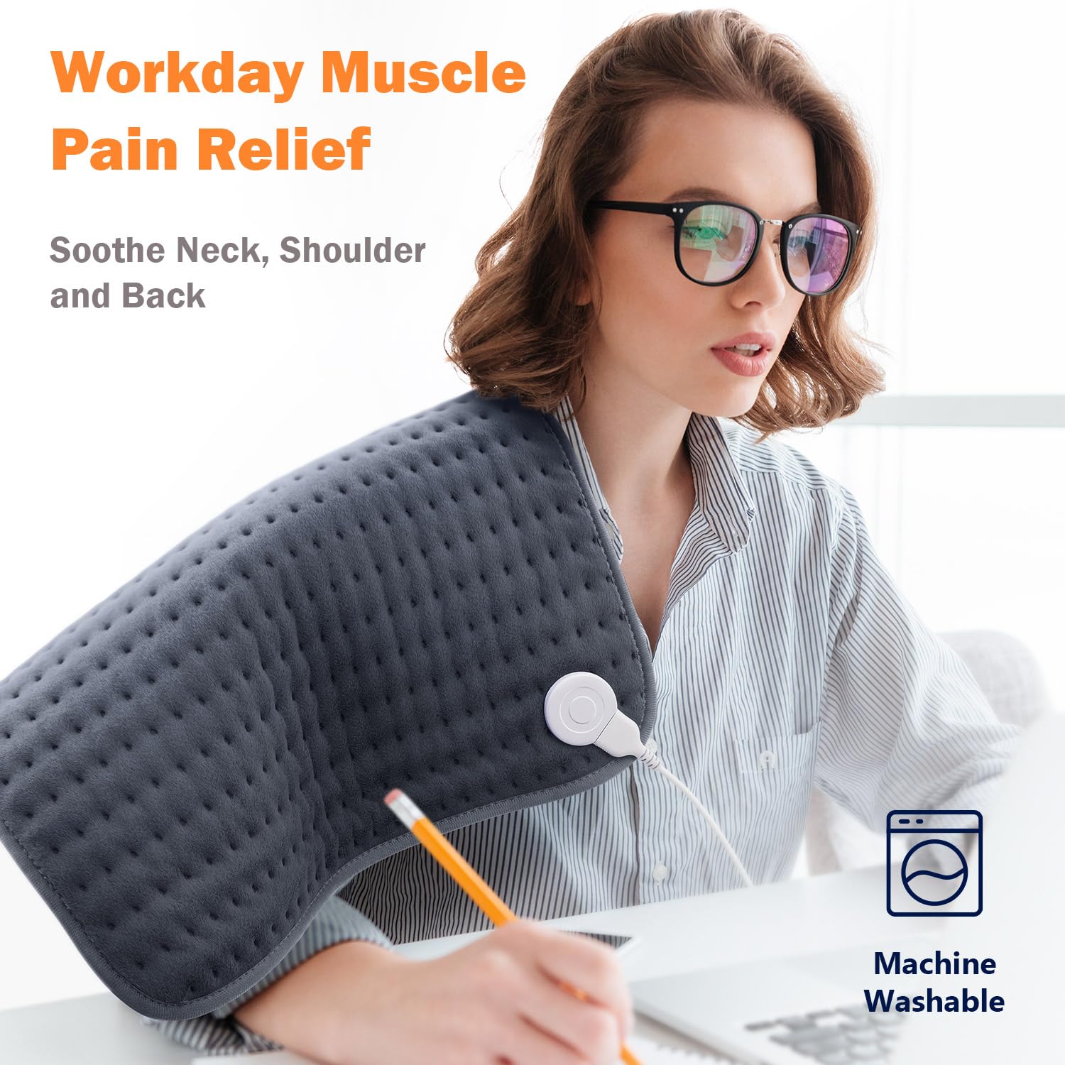 Electric Heating Pad for Back Pain Relief with Auto Off
