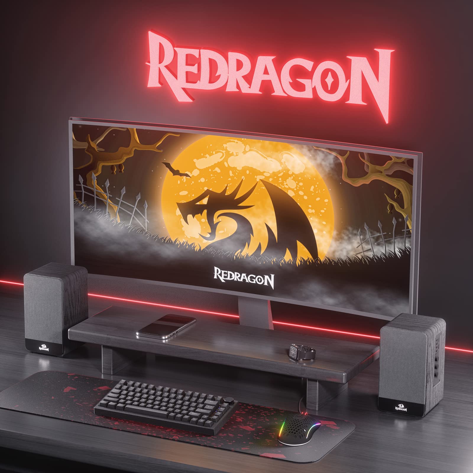 Redragon GS813 Wireless Bluetooth Desktop Speakers with Enhanced Bass