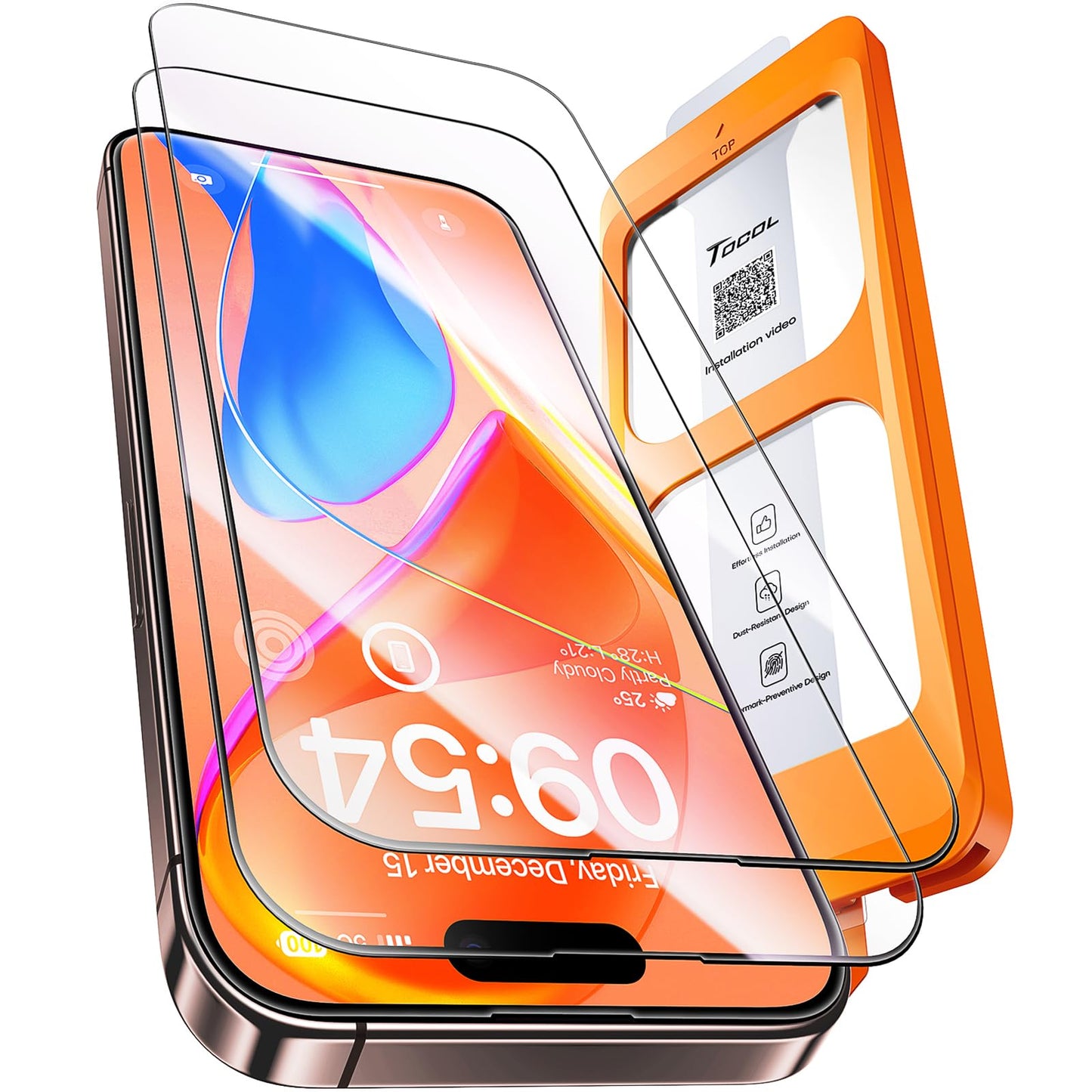 TOCOL iPhone 17 Pro Max Screen Protector 6.9 Inch Glass